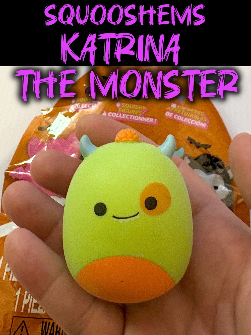 Katrina the Monster - Squooshems Halloween Mystery Bag Stress Toy Squishmallows - Picture 1 of 3